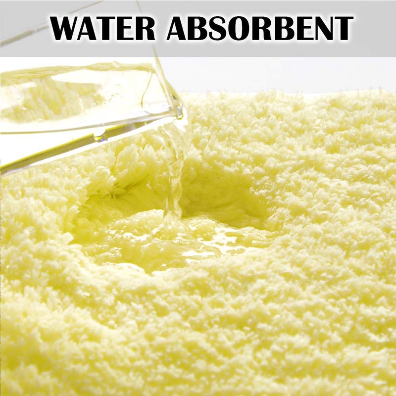 Suchtale Large Extra Soft and Absorbent Shaggy Bath Mat (24 x 40, Yellow) Machine Washable Microfiber Non Slip Bath Mat for Bathroom Floor - Image 3